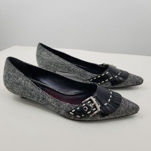 Cole Haan Black Fabric Pointed Toe Low Heel Pumps Size 7.5 B